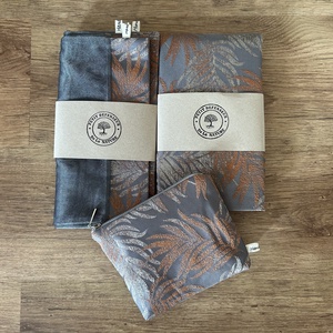 Bevásárló szett szürke/réz szín táska, öko tasak, neszivel Zerowaste - táska & tok - bevásárlás & shopper táska - shopper, textiltáska, szatyor - Meska.hu