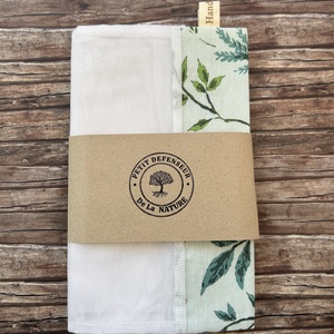 Zöld leveles ökotasak szett 2 darabos Zero Waste - táska & tok - bevásárlás & shopper táska - zöldség/gyümölcs zsák - Meska.hu