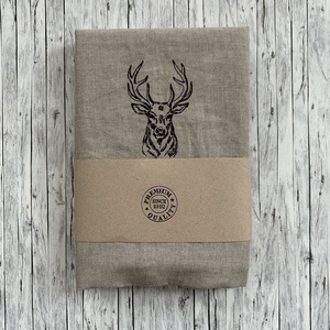 Szarvas mintás hímzett lenvászon kenyeres zsák Zero Waste - táska & tok - bevásárlás & shopper táska - kenyeres zsák - Meska.hu