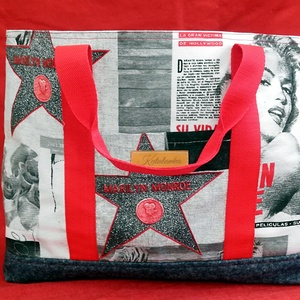 Vintage stílusú textil táska, shopper - Meska.hu