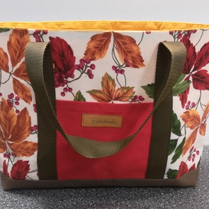 Őszi levelek textil táska, shopper - Meska.hu