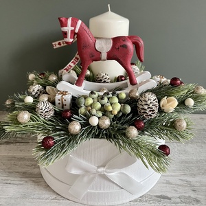 Adventi/Karácsonyi asztaldísz hintalóval - Meska.hu