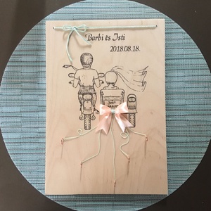 Nászajándék tábla, Esküvő, Emlék & Ajándék, Nászajándék, Esküvői pénzátadó képkeret, Decoupage, transzfer és szalvétatechnika, MESKA