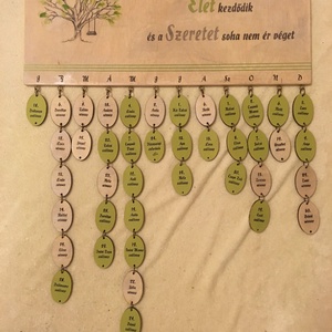 Családi ünnepek tábla, Otthon & Életmód, Dekoráció, Fali és függő dekoráció, Falra akasztható dekor, Decoupage, transzfer és szalvétatechnika, MESKA