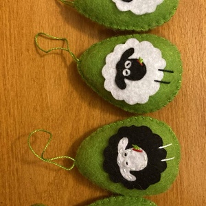 Húsvéti tojásdísz - bárány zöld2 - otthon & életmód - dekoráció - fali és függő dekoráció - függődísz - Meska.hu