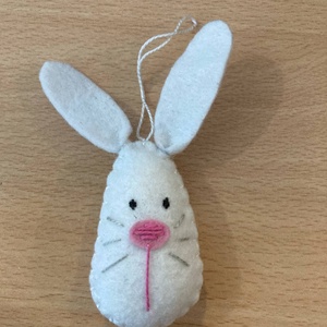 Húsvéti tojásdísz - nyuszi fehér - otthon & életmód - dekoráció - fali és függő dekoráció - függődísz - Meska.hu