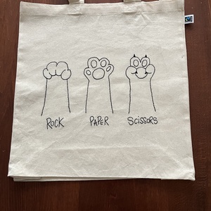 Vászontáska - Kő papír olló, Táska & Tok, Bevásárlás & Shopper táska, Shopper, textiltáska, szatyor, Hímzés, MESKA