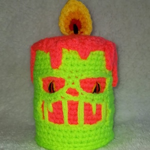 Halloween, neon gyertya - Meska.hu