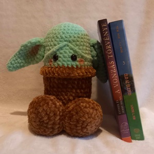 Könyvtámasz- horgolt Yoda kuki Star Wars , Otthon & Életmód, Dekoráció, Asztal és polc dekoráció, Könyvtámasz, Horgolás, MESKA