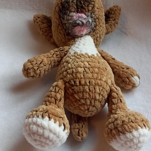 Horgolt bull terrier kutya  - játék & sport - plüssállat & játékfigura - kutya - Meska.hu