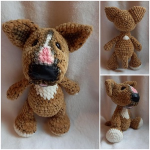 Horgolt bull terrier kutya  - játék & sport - plüssállat & játékfigura - kutya - Meska.hu