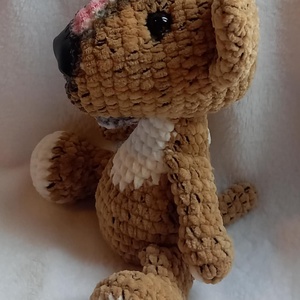 Horgolt bull terrier kutya  - játék & sport - plüssállat & játékfigura - kutya - Meska.hu