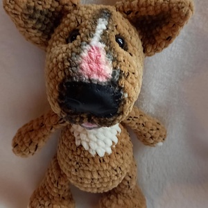 Horgolt bull terrier kutya  - Meska.hu