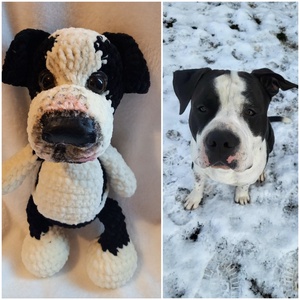 Horgolt staffordshire terrier kutya , Játék & Sport, Plüssállat & Játékfigura, Kutya, Baba-és bábkészítés, Horgolás, MESKA