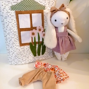 Nyuszilak - kézműves gyerek játék, nyuszival, ruhákkal - játék & sport - plüssállat & játékfigura - nyuszi - Meska.hu