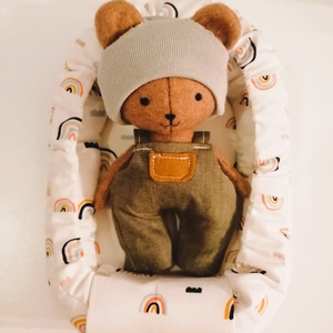Mini maci, mini fészekben - kézműves textil játékfigura - játék & sport - plüssállat & játékfigura - maci - Meska.hu