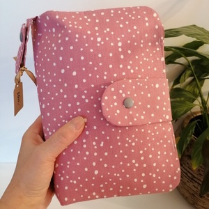 Dots on old rose  - pelenkázó neszesszer - baba - mama - pelenkázó, babafürdető kellékek - pelenkázó neszeszer, pelenkatartó - Meska.hu