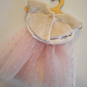 Tüll szoknya, szőrmés pelerinnel -  Textiljáték figurákra (Maci, Őzi, Nyuszi, Kutyus, Egérke, Panda), Játék & Sport, Baba & babaház, Játékbaba, babakellék, , MESKA