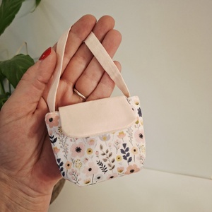 Mini válltáska, kézműves textilfigurához - Meska.hu