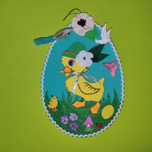 Húsvéti kis kacsa, gyerekszoba dekoráció, húsvéti falikép, Baba - mama, Babaszoba dekoráció, Babaszoba kép, Mindenmás, MESKA