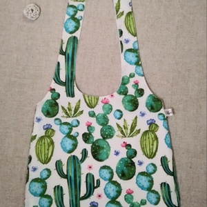 Kaktusz mintás textil táska - táska & tok - bevásárlás & shopper táska - shopper, textiltáska, szatyor - Meska.hu