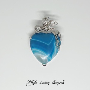 Egyedi szív achát medál  - Meska.hu