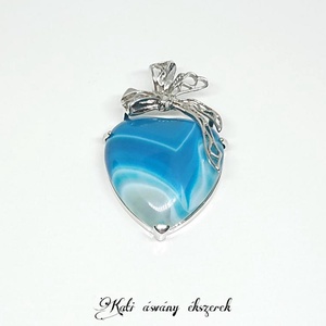 Egyedi szív achát medál  - ékszer - nyaklánc - medál - Meska.hu