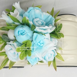 Szappanvirág csokrok autóban  - otthon & életmód - dekoráció - virágdísz és tartó - csokor & virágdísz - Meska.hu