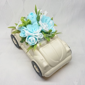 Szappanvirág csokrok autóban  - otthon & életmód - dekoráció - virágdísz és tartó - csokor & virágdísz - Meska.hu