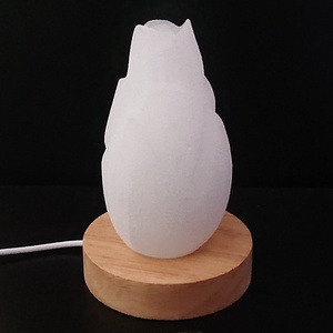 Szelenit energetizáló virág lámpa fatalppal színváltós  - otthon & életmód - lámpa - hangulatlámpa - Meska.hu