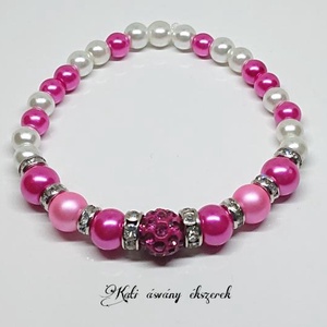 Pink Shamballa karkötő - ékszer - karkötő - bogyós karkötő - Meska.hu