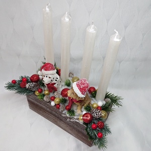 Karácsonyi kutyusos adventi dekoráció  - karácsony - adventi díszek - adventi asztaldísz - Meska.hu