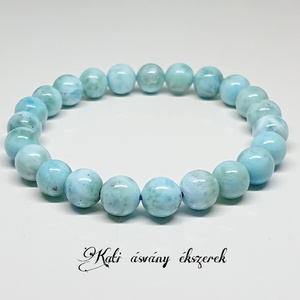 Larimar karkötő, Ékszer, Karkötő, Ásványkarkötő, Gyöngyfűzés, gyöngyhímzés, MESKA