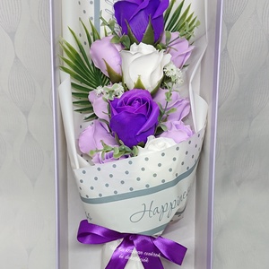 Nagy 11 szálas szappanrózsa csokrok díszdobozban  - otthon & életmód - dekoráció - virágdísz és tartó - virágbox, virágdoboz - Meska.hu