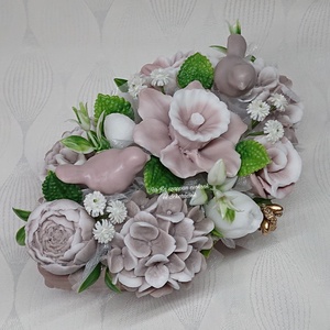 Szappanvirág csokor csónak alakú kaspóban - otthon & életmód - dekoráció - virágdísz és tartó - virágbox, virágdoboz - Meska.hu