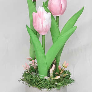 3 szál szappan tulipán kerámia kaspóban  - otthon & életmód - dekoráció - virágdísz és tartó - virágbox, virágdoboz - Meska.hu
