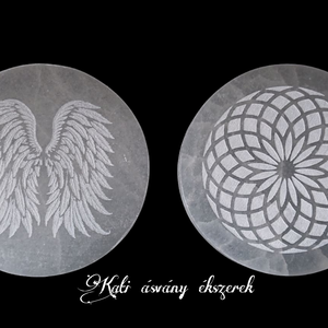 Szelenit energetizáló, feltöltő alátét 8 cm-es, Kellékek & szerszámok, Ásvány alapanyag, Szelenit korong, Ékszerkészítés, Gyöngyfűzés, gyöngyhímzés, MESKA