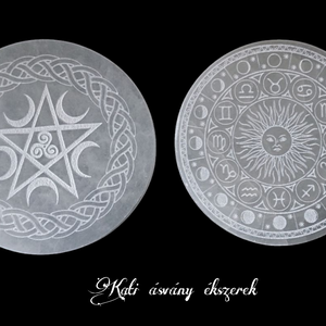 Szelenit energetizáló, feltöltő alátét 8 cm-es, Kellékek & szerszámok, Ásvány alapanyag, Szelenit korong, Ékszerkészítés, Gyöngyfűzés, gyöngyhímzés, MESKA