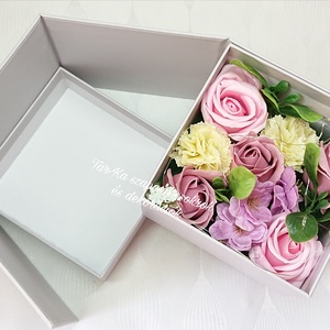 Extra csoda doboz: világító szappanvirág csokor  - otthon & életmód - dekoráció - virágdísz és tartó - virágbox, virágdoboz - Meska.hu