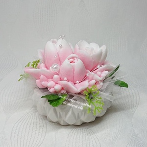 Illatos tulipán szappan csokor , Otthon & Életmód, Dekoráció, Virágdísz és tartó, Csokor & Virágdísz, Virágkötés, Szappankészítés, MESKA