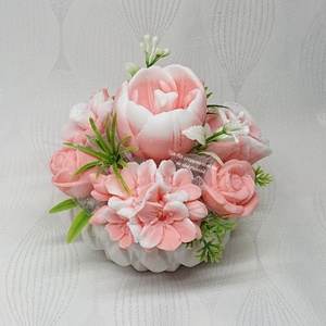 Szappanvirágok kicsi kerek kaspóban  - otthon & életmód - dekoráció - virágdísz és tartó - csokor & virágdísz - Meska.hu