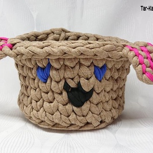 Nyuszi tároló/kaspó , Otthon & Életmód, Tárolás & Rendszerezés, Tárolókosár, Horgolás, MESKA