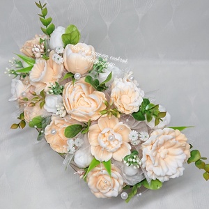 Nagy Boldog születésnapot kívánok! szappanvirág csokor szív fa dobozban - otthon & életmód - dekoráció - virágdísz és tartó - csokor & virágdísz - Meska.hu