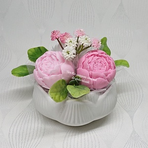 Szappanvirágok kis lótusz kaspóban, Otthon & Életmód, Dekoráció, Virágdísz és tartó, Virágbox, virágdoboz, Virágkötés, Szappankészítés, MESKA