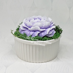 Nagy pünkösdi rózsa szappanvirág kerámia kaspóban , Otthon & Életmód, Dekoráció, Virágdísz és tartó, Virágdíszek, Virágdísz kaspóban, Virágkötés, Szappankészítés, MESKA