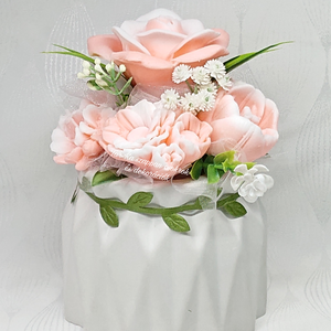 Magnólia illatú szappanvirág csokor, Otthon & Életmód, Dekoráció, Virágdekoráció, Virágdíszek, Asztali virágdísz, Virágkötés, Szappankészítés, MESKA