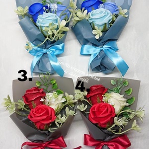 3 szálas szappanrózsa csokrok díszdobozban , Otthon & Életmód, Virágdekoráció, Virágok, Virágcsokor, Virágkötés, Szappankészítés, MESKA