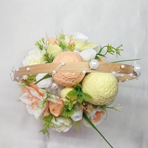 Húsvéti kosár szappanvirág csokor  - otthon & életmód - virágdekoráció - virágdíszek - asztali virágdísz - Meska.hu