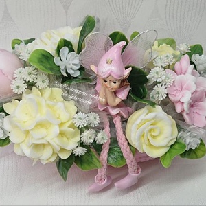 Tündéres szappanvirág csokor csónak alakú kaspóban  - otthon & életmód - virágdekoráció - virágok - virágbox - Meska.hu