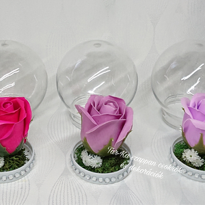 Szappanrózsa búrában  - otthon & életmód - virágdekoráció - virágdíszek - asztali virágdísz - Meska.hu